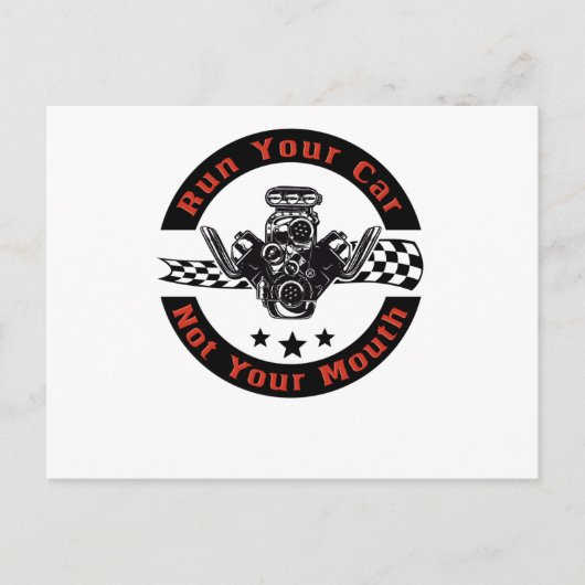 Auto-Drag Racing Fan Rennauto V8 Mechanik Postkarte (Vorderseite)