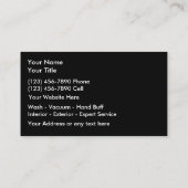 Auto-einzeln aufführengeschäfts-Karten Visitenkarte (Rückseite)