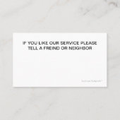 Auto-einzeln aufführengeschäfts-Karten Visitenkarte (Rückseite)