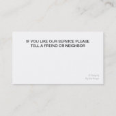 Auto-einzeln aufführengeschäfts-Karten Visitenkarte (Rückseite)