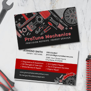 Auto-Fahrzeugreparatur - Automechaniker  Visitenkarte
