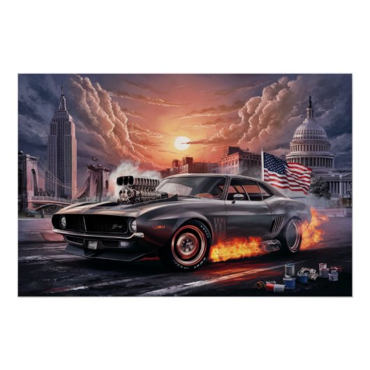 Auto-Flaggen-Poster Poster (Vorderseite)