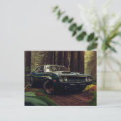 Auto-Forest-Postkarten Postkarte (Stehend Vorderseite)