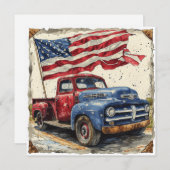 Auto Freiheit: Vintager Ruhm Feiertagskarte (Vorne/Hinten)