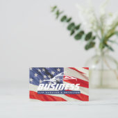 Auto für Autowaschen im Detail Automotive-US-Flagg Visitenkarte (Stehend Vorderseite)