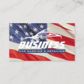 Auto für Autowaschen im Detail Automotive-US-Flagg Visitenkarte (Vorderseite)