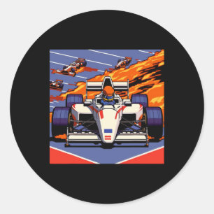 Auto für Mechanic Sports Fan Retro 90er Videospiel Runder Aufkleber