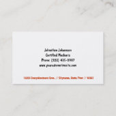 Auto für rotes Fahrzeug, Oldtimer-Malerei Biz Visitenkarte (Rückseite)