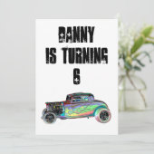 Auto-Geburtstags-Einladungen Einladung (Stehend Vorderseite)