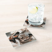 Auto gegen Zug von William Harnden Foster Glasuntersetzer (Schrägansicht)