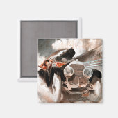 Auto gegen Zug von William Harnden Foster Magnet (Vorderseite/Rückseite)