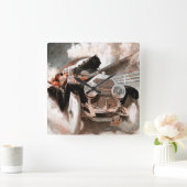 Auto gegen Zug von William Harnden Foster Quadratische Wanduhr (Zuhause)