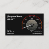 Auto-Geschwindigkeitsmesser gegen schwarzen Hinter Visitenkarte (Vorderseite)