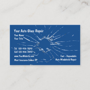 Auto-Glas-Reparatur Blaue Visitenkarten Visitenkarte