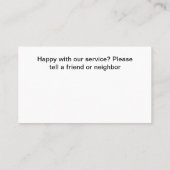 Auto Glass Repair Replace Service Visitenkarte (Rückseite)