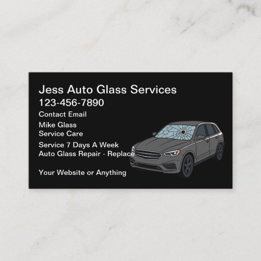 Auto Glass Repair Replace Service Visitenkarte (Vorderseite)