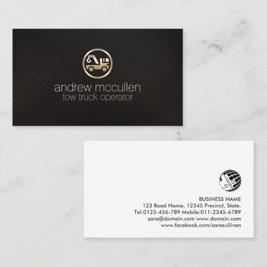 Auto-Hilfe für Schleppschlepper Visitenkarte (Vorne/Hinten)