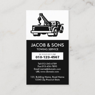 Auto-Hilfe für Schleppschlepper Visitenkarte