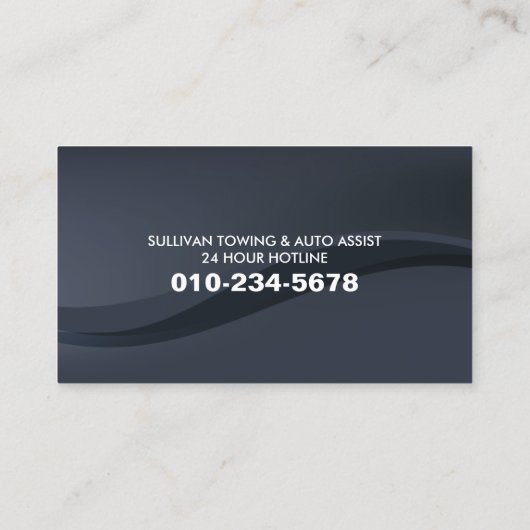 Auto-Hilfe für Schleppschlepper Visitenkarte (Rückseite)