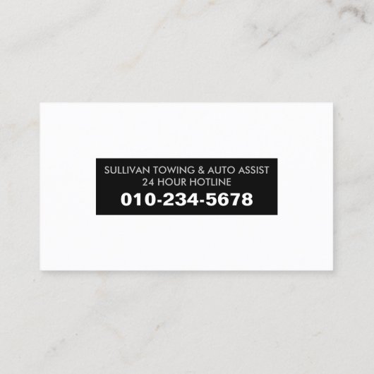 Auto-Hilfe für Schleppschlepper Visitenkarte (Rückseite)