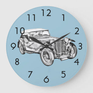 Auto-Illustration Sport Magnesiums Tc antike Große Wanduhr
