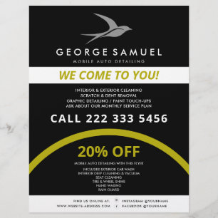 Auto im Detail   Auto Repair Shop Flying Bird-Logo Flyer