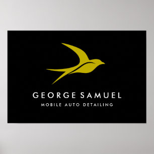 Auto im Detail   Auto Repair Shop Flying Bird-Logo Poster