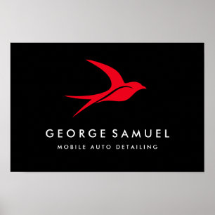 Auto im Detail   Auto Repair Shop Flying Bird-Logo Poster
