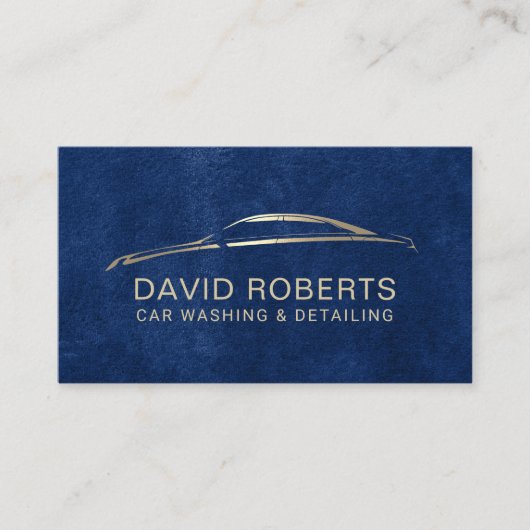 Auto im Detail Auto Reparatur Navy Velvet Visitenkarte (Vorderseite)