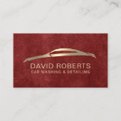 Auto im Detail Auto Reparatur Red & Gold Visitenkarte (Vorderseite)
