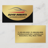 Auto im Detail Auto Wash Automotive Black & Gold Visitenkarte (Vorne/Hinten)