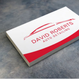 Auto im Detail Auto Wash Automotive Red & White Visitenkarte