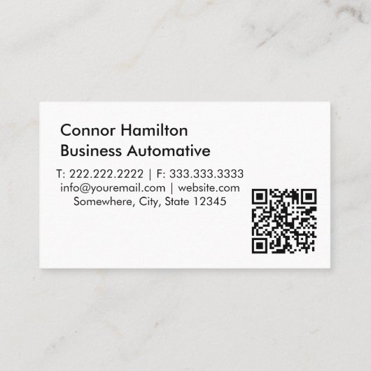 Auto im Detail Auto Wash Black qr-Code Visitenkarte (Rückseite)