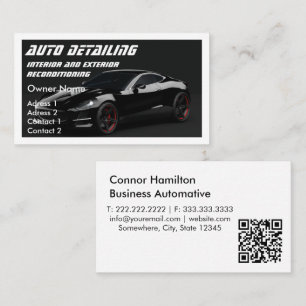 Auto im Detail Auto Wash Black qr-Code Visitenkarte