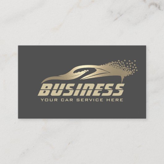 Auto im Detail Auto Wash Gold & Grau Visitenkarte (Vorderseite)