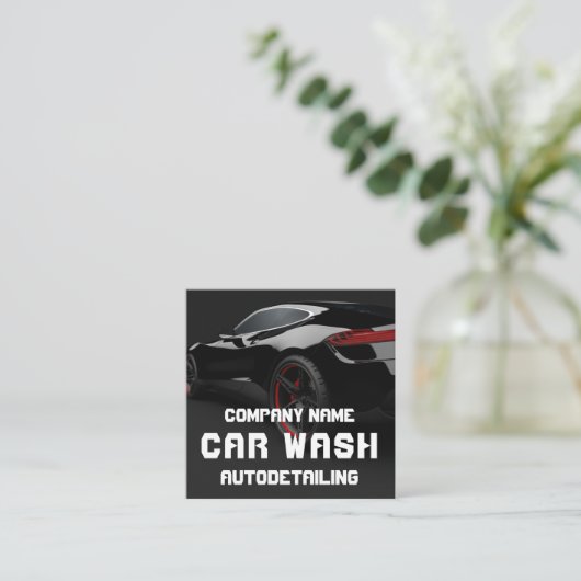 Auto im Detail Auto Wash QR Code Quadratische Visitenkarte (Stehend Vorderseite)