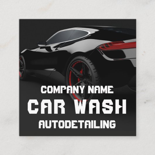 Auto im Detail Auto Wash QR Code Quadratische Visitenkarte (Vorderseite)