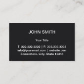 Auto im Detail Auto Wellness-Center Modernes Black Visitenkarte (Rückseite)