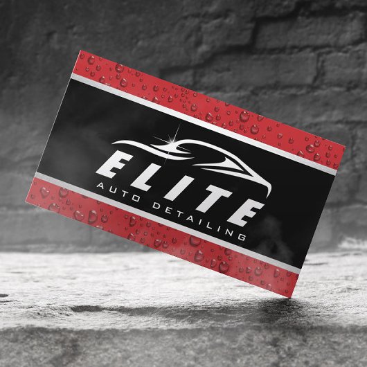 Auto im Detail Auto Wellness-Center Schwarz & Rote Visitenkarte