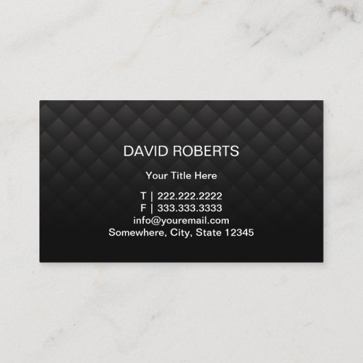 Auto im Detail Automotive Luxury Black Car Visitenkarte (Rückseite)