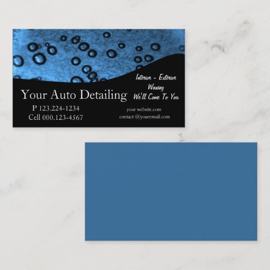 Auto im Detail, Autowasch Visitenkarte (Vorne/Hinten)