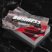 Auto im Detail Berufliche Autoabwasch Rote Reinigu Visitenkarte