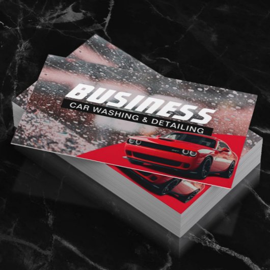Auto im Detail Berufliche Autoabwasch Rote Reinigu Visitenkarte
