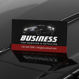 Auto im Detail Beruflicher Autos schwarz und rot Visitenkarte