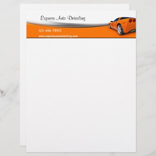 Auto im Detail Briefbogen (Vorne/Hinten)