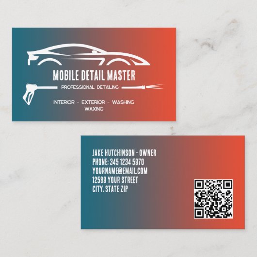 Auto im Detail der benutzerdefinierten QR Visitenkarte (Vorne/Hinten)