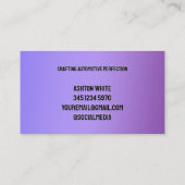 Auto im Detail Lila Visitenkarte (Rückseite)