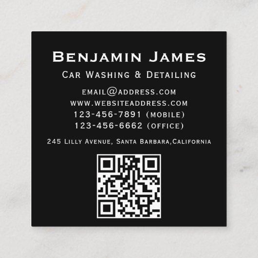 Auto im Detail QR-Code Quadratische Visitenkarte (Rückseite)