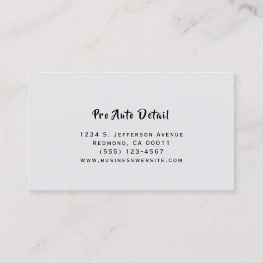 Auto im Detail Reinigung Wash Service Visitenkarte (Rückseite)