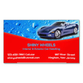 Auto im Detail Wassertropfen Magnetische Visitenkarte (Vorderseite)